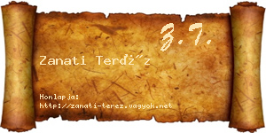 Zanati Teréz névjegykártya